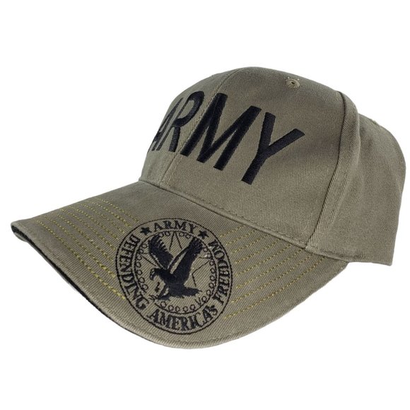 Army Defending America's Freedom Hat Cap Rothco Adjustable Green - Picture 1 of 6
